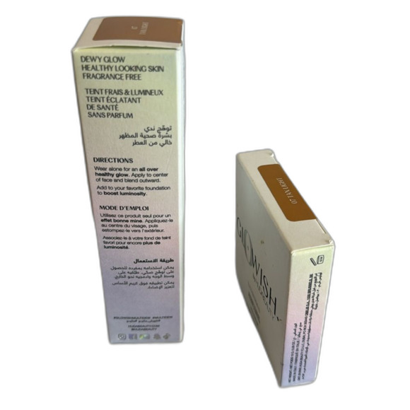 HUDA BEAUTY GloWish luminous Vegan pressed Powder & skin tint color 07 tan light - Picture 3 of 7